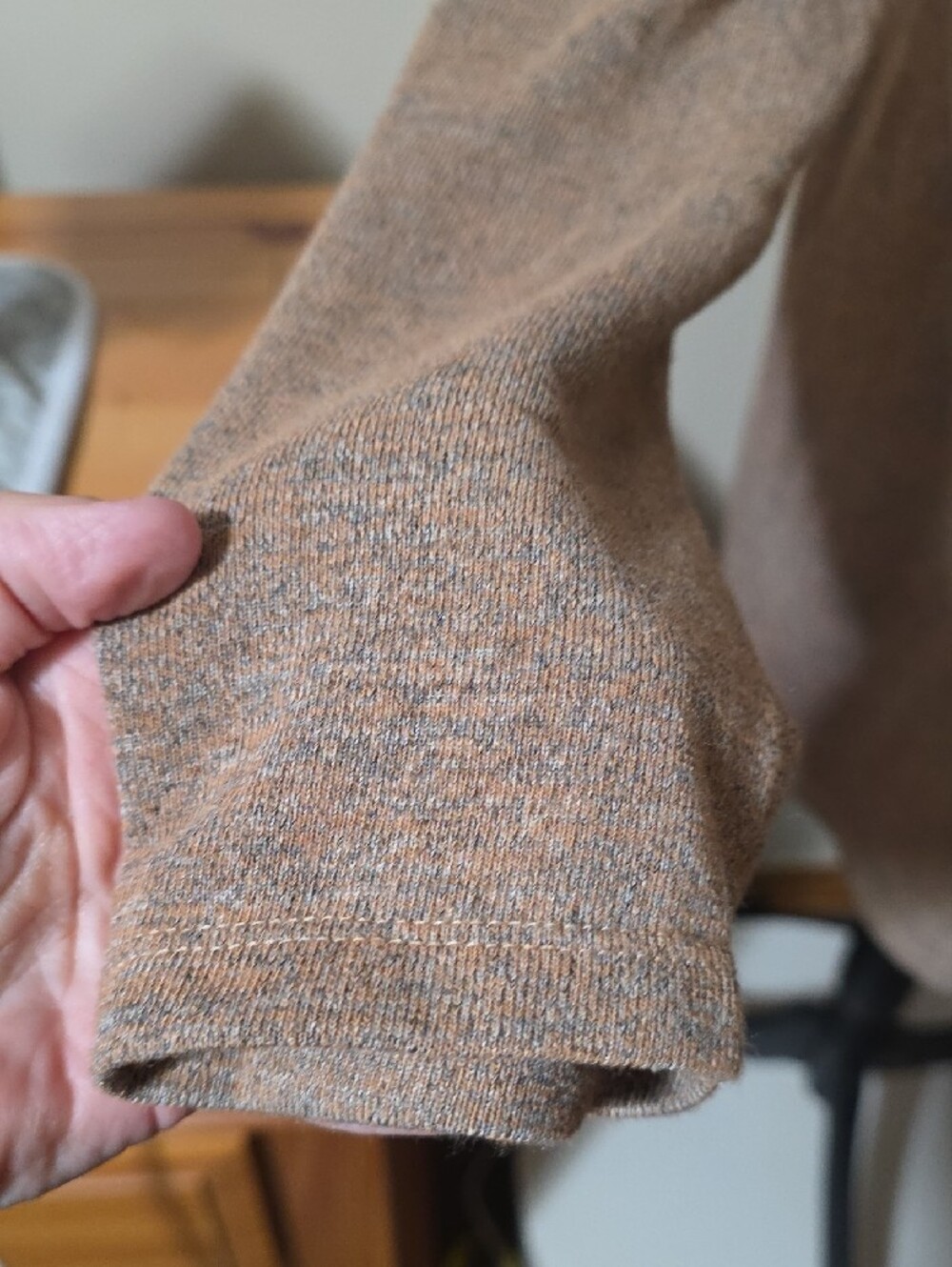 Cozy Taupe Long-Sleeve Drape Neck Dress with Zip Detail - Picture 3 of 6